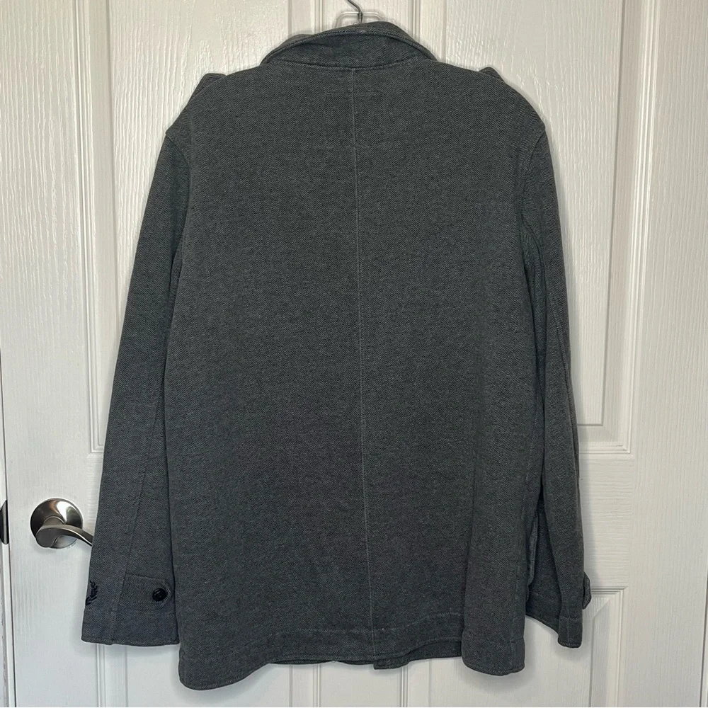 Ezekiel Gray Herringbone Print Mens Jacket Size L Field Utility